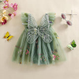 Baby Girl Halloween Costume Butterfly Wing Mesh Flower Sleeveless Tulle Fairy Romper Dress Birthday Tutu Dress - SHOMICOBOUTIQUE - Flyclothing LLC