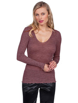 EGI Luxury Wool Silk V-Neck Long Sleeve Top. Proudly Made in Italy (1493) - tittimitti - Flyclothing LLC