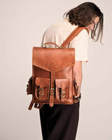 Vintage Leather Backpack Rucksack - Classy Leather Bags - Flyclothing LLC