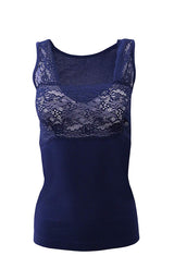 Mare Luxury 100% Mako Cotton Women's Lace-Trimmed Tank Top. Proudly Made in Italy (263) - tittimitti - Flyclothing LLC