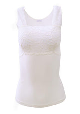 EGI Luxury Modal Women's Lace-Trimmed Tank Top. Proudly Made in Italy (1137)