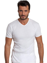 BASIC COTTON Free Spirit Premium Quality 100% Cotton Men's V - Neck T-Shirt. Proudly Made in Italy (905)