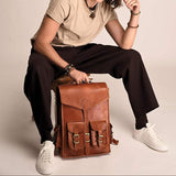 Vintage Leather Backpack Rucksack - Classy Leather Bags - Flyclothing LLC