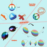 70s Outfits Boys 4Pcs Hippie Costume Accessories Kids Colorful Dye tshirt for Theme Party 60s 70s for 4-12 years - SHOMICOBOUTIQUE - Flyclothing LLC