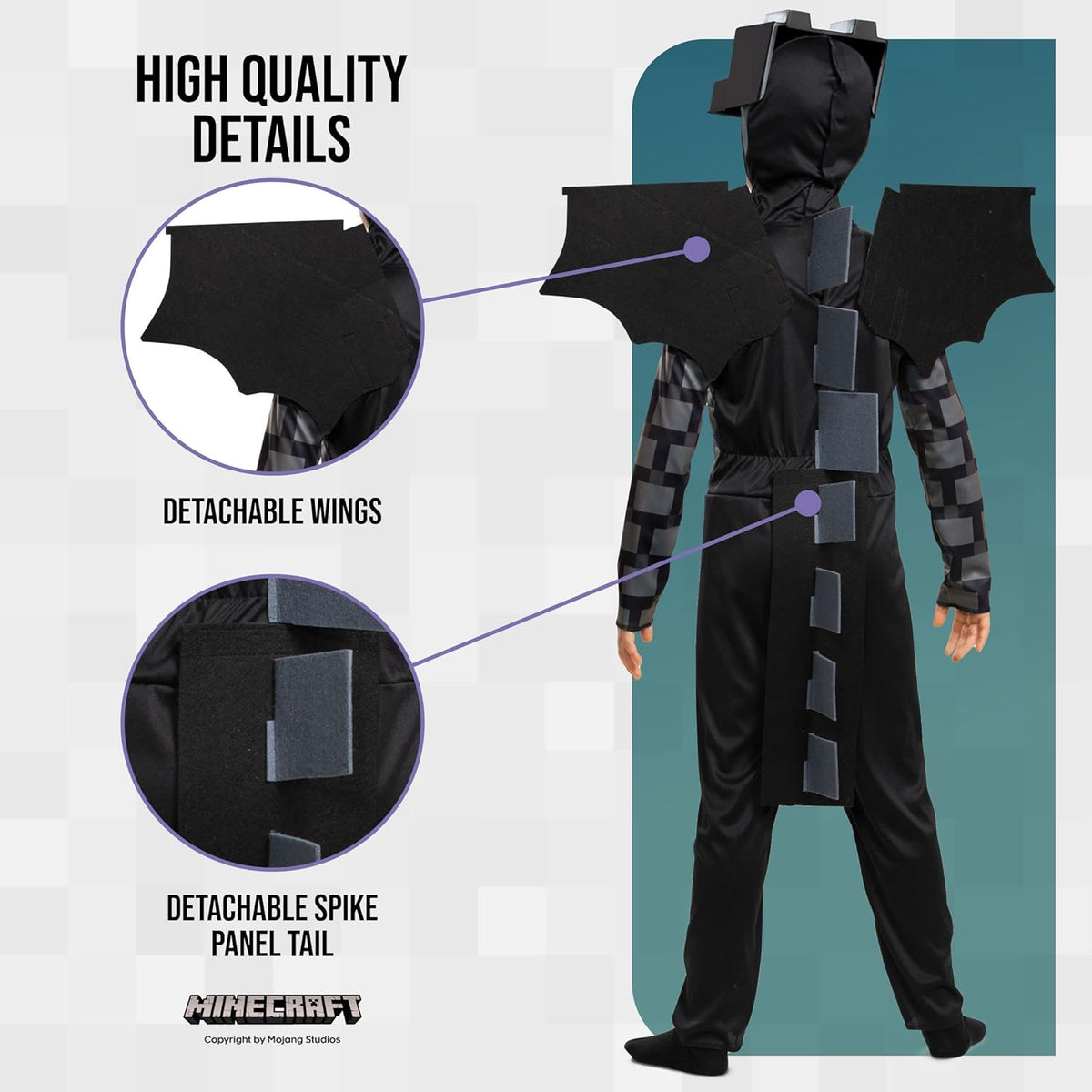 Minecraft Ender Dragon Costume for Kids, Video Game Inspired Character Outfit Halloween - SHOMICOBOUTIQUE - Flyclothing LLC
