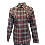 Rockmount Ranch Ware Women's Shadow Plaid Dobby Lurex Western Shirt in Black