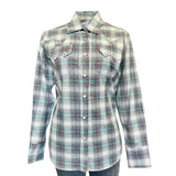 Rockmount Ranch Ware Women's Shadow Plaid Dobby Lurex Western Shirt in Grey