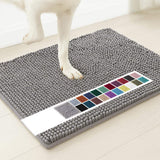 19" X 30" Gray Indoor Outdoor Chenille Door Mat - Homeroots - Flyclothing LLC