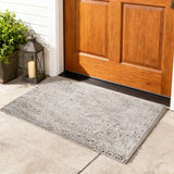 19" X 30" Gray Indoor Outdoor Chenille Door Mat - Homeroots - Flyclothing LLC