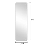 65" Silver Frameless Full Length Hanging Mirror - HomeRoots - Flyclothing LLC