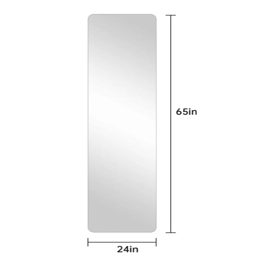 65" Silver Frameless Full Length Hanging Mirror - HomeRoots - Flyclothing LLC