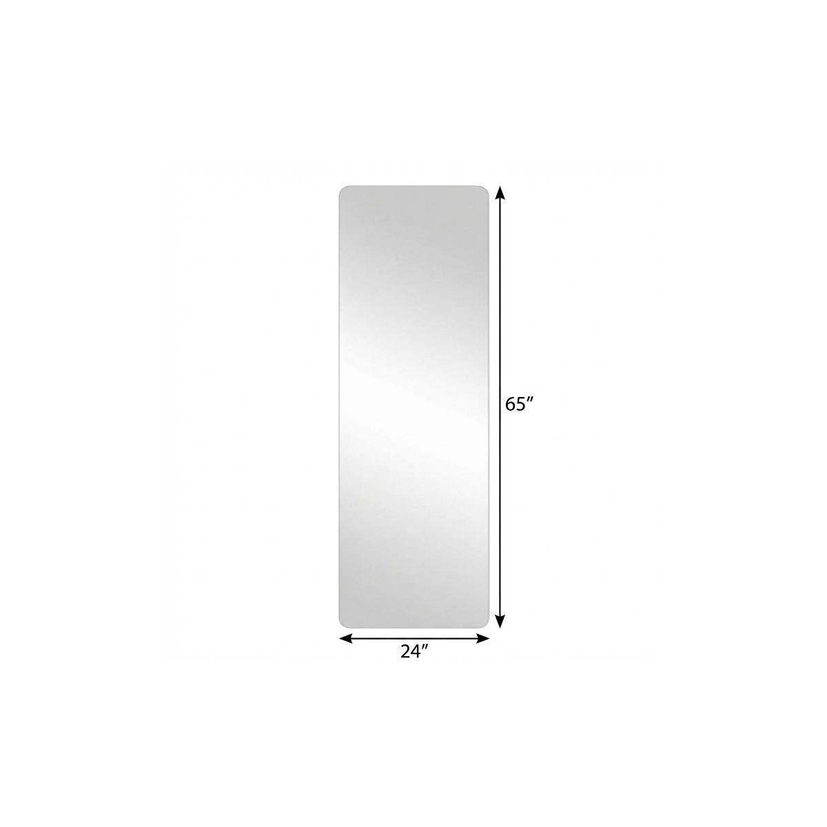 65" Silver Frameless Full Length Hanging Mirror - HomeRoots - Flyclothing LLC