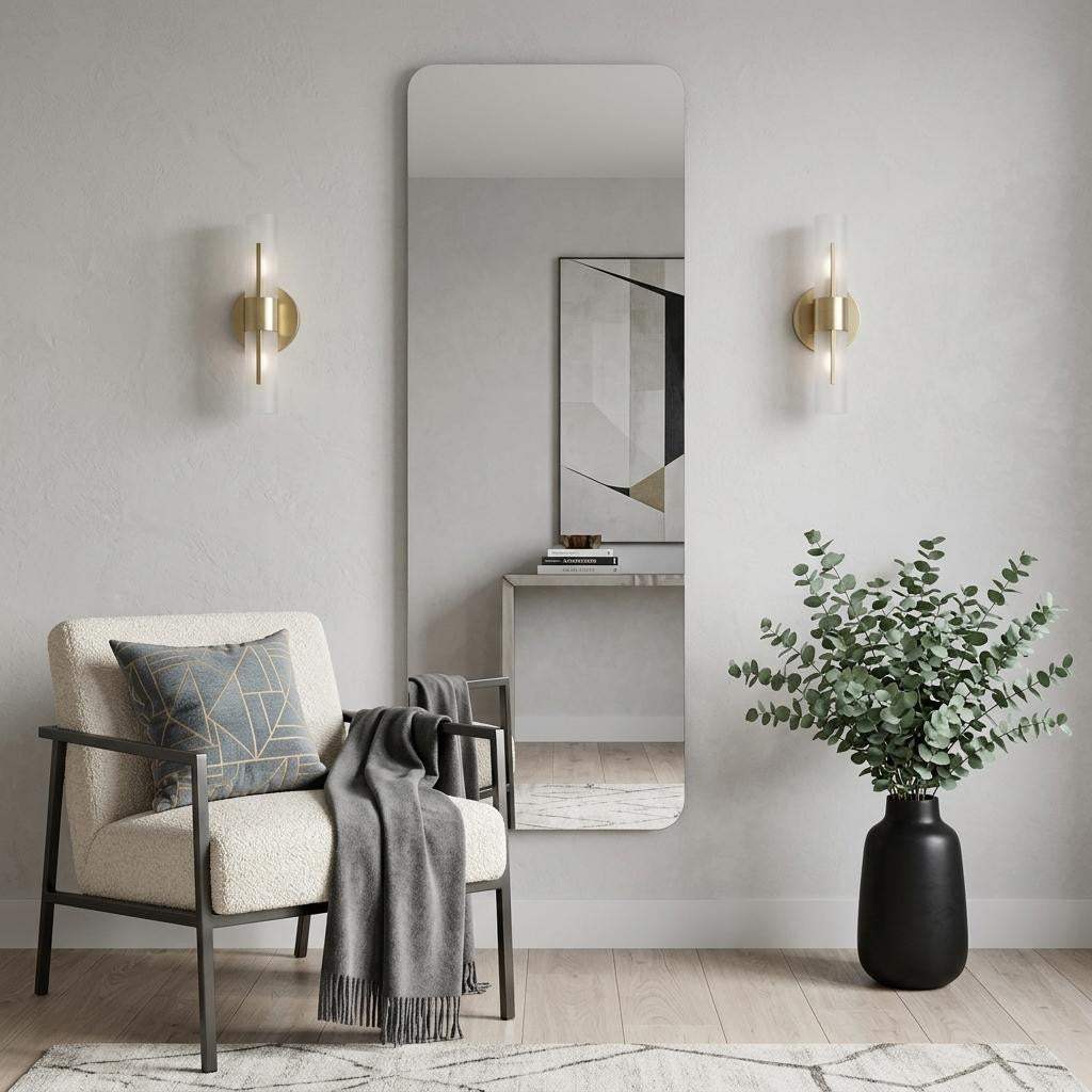65" Silver Frameless Full Length Hanging Mirror - HomeRoots - Flyclothing LLC