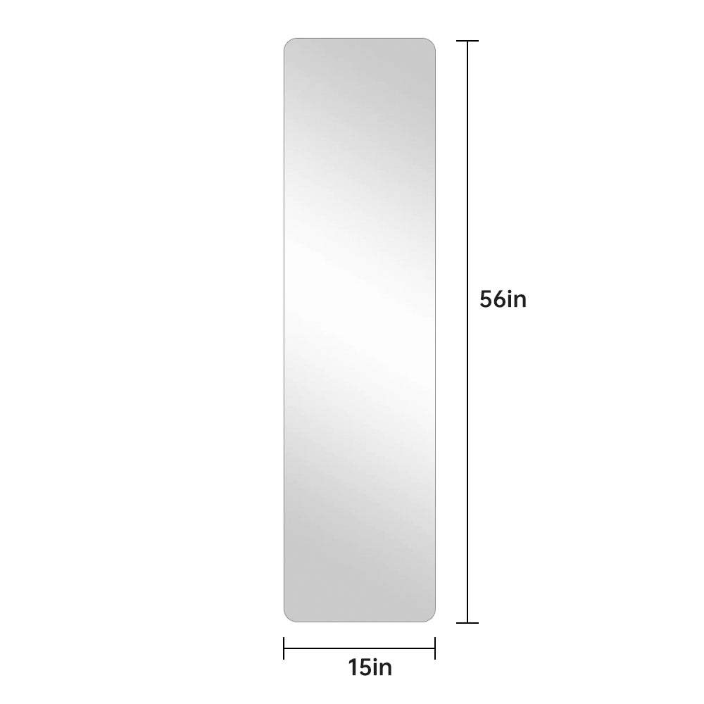 56" Silver Frameless Full Length Hanging Mirror - HomeRoots - Flyclothing LLC