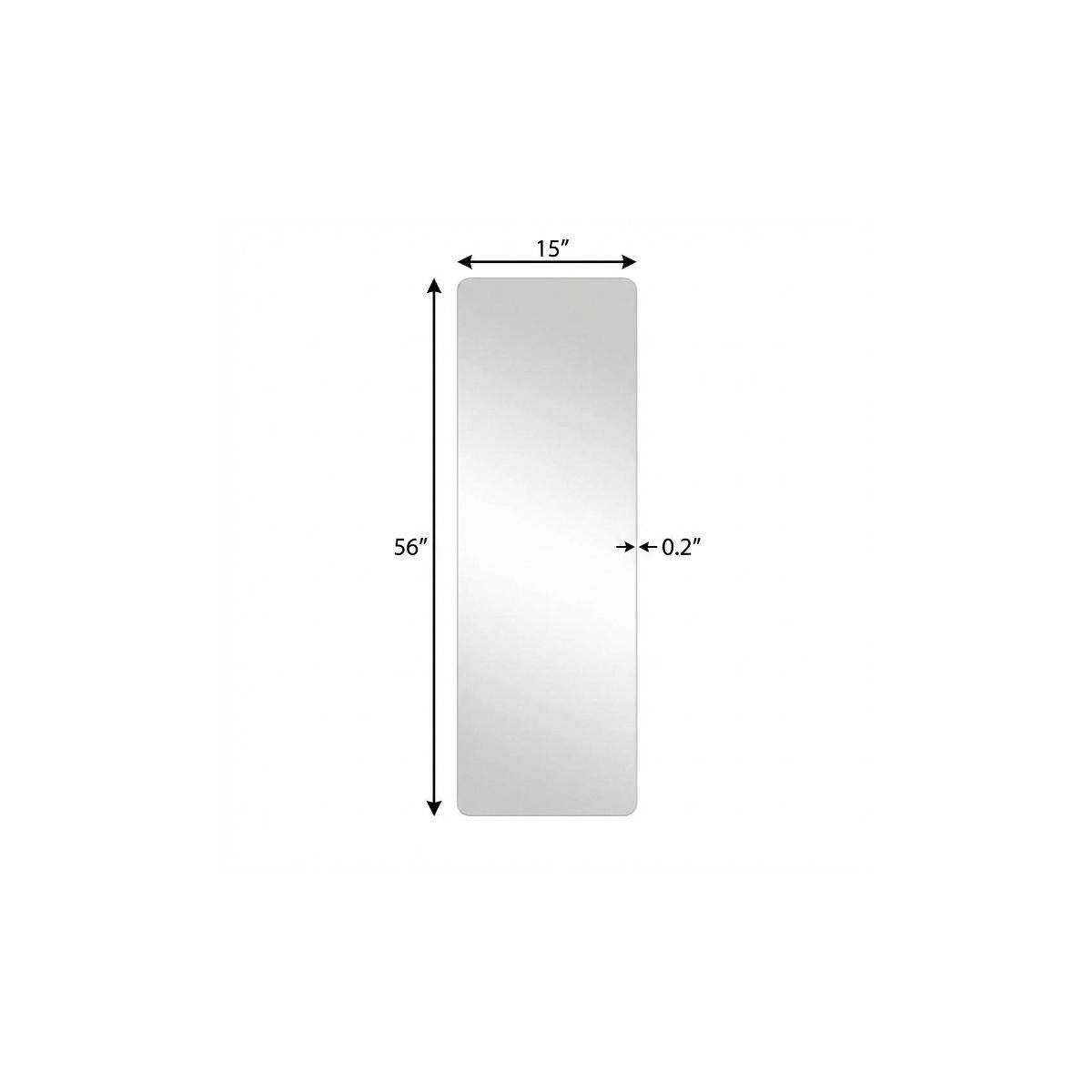 56" Silver Frameless Full Length Hanging Mirror - HomeRoots - Flyclothing LLC