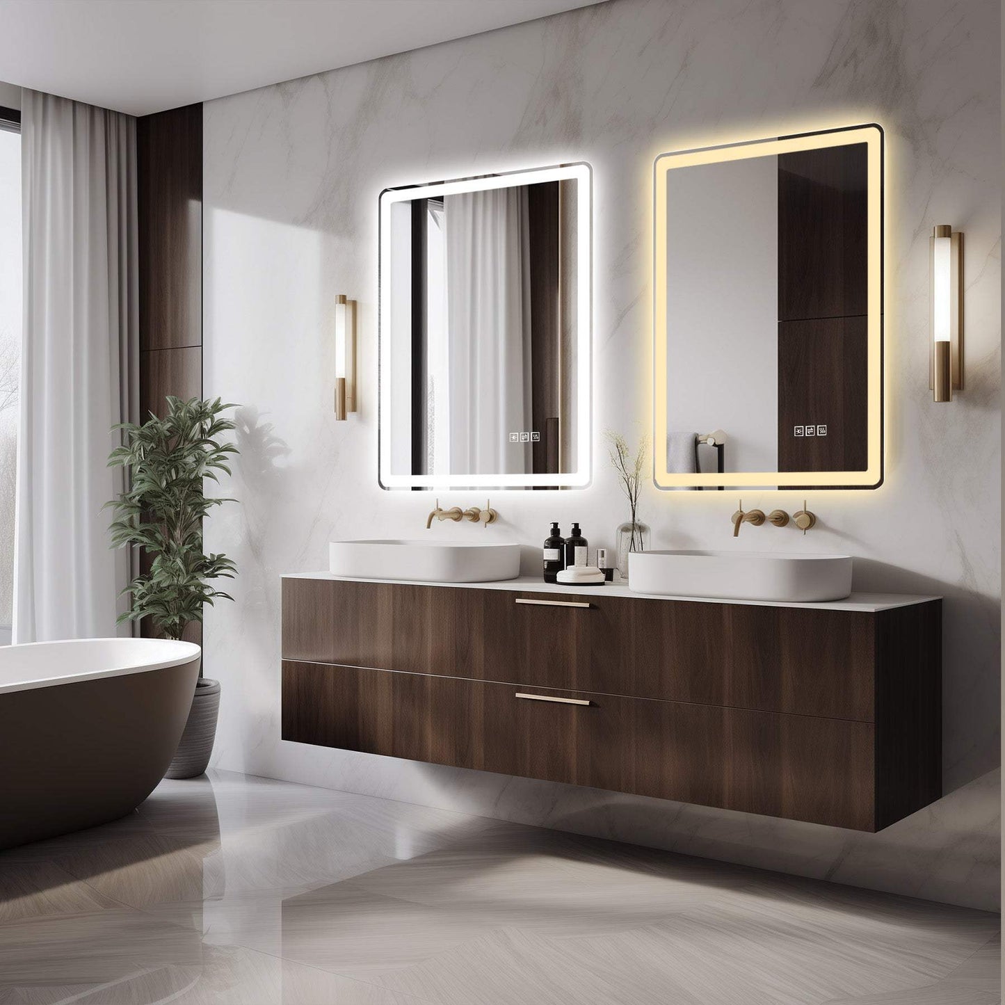 36" Square Lighted Frameless Bathroom Vanity Mirror - HomeRoots - Flyclothing LLC
