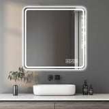 36" Square Lighted Frameless Bathroom Vanity Mirror - HomeRoots - Flyclothing LLC