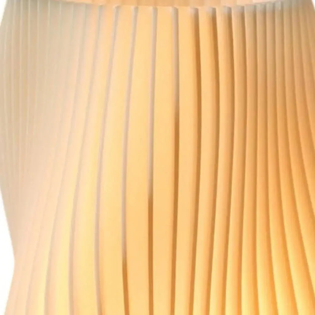 9" Beige And Natural Wavy Geometric Battery Operated Table Lamp - Homeroots - Flyclothing LLC