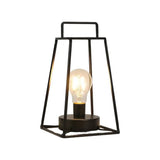 10" Black Metal Geometric Battery Operated Desk Lamp With Novelty Shade - Homeroots - Flyclothing LLC