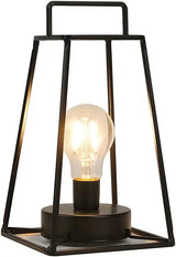 10" Black Metal Geometric Battery Operated Desk Lamp With Novelty Shade - Homeroots - Flyclothing LLC