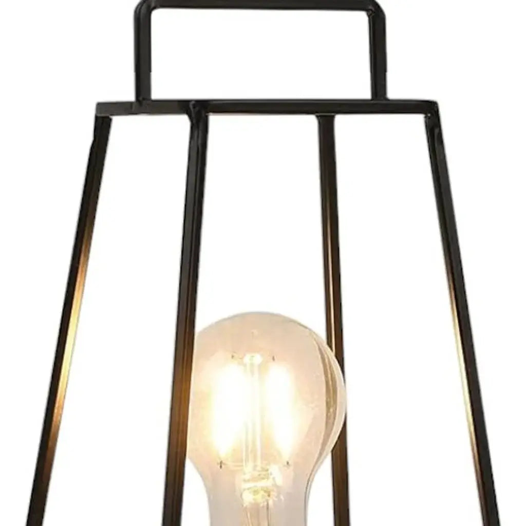 10" Black Metal Geometric Battery Operated Desk Lamp With Novelty Shade - Homeroots - Flyclothing LLC