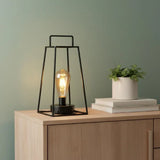 12" Black Geometric Novelty Lantern With Novelty Shade - Homeroots - Flyclothing LLC