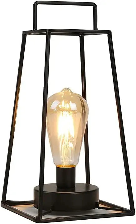 12" Black Geometric Novelty Lantern With Novelty Shade - Homeroots - Flyclothing LLC