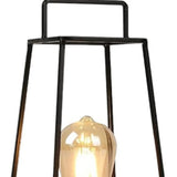 12" Black Geometric Novelty Lantern With Novelty Shade - Homeroots - Flyclothing LLC