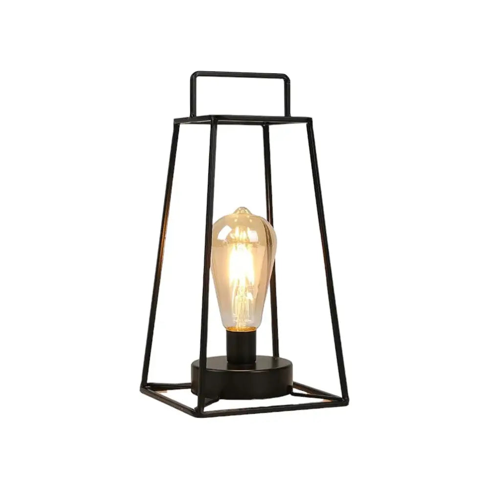 12" Black Geometric Novelty Lantern With Novelty Shade - Homeroots - Flyclothing LLC