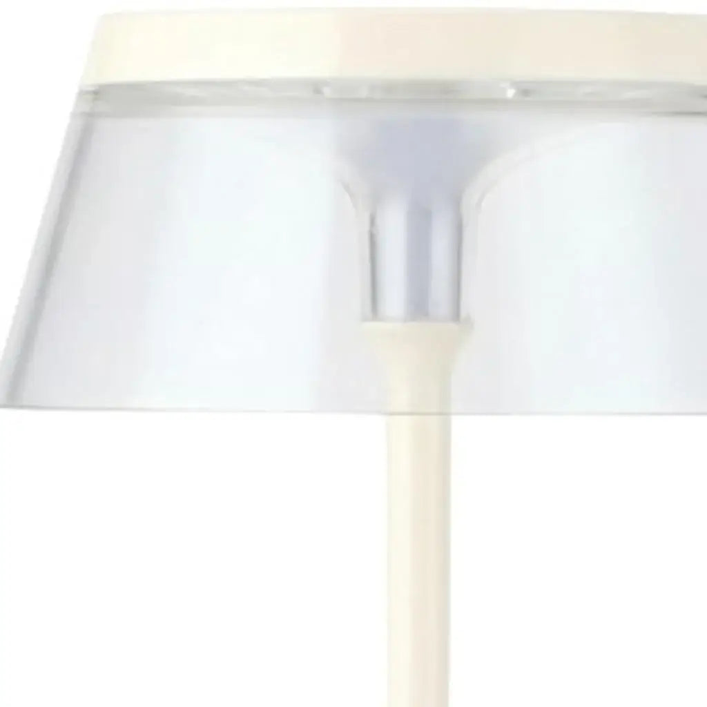 11" White Geometric Modern Industrial Battery Operated Desk Lamp - Homeroots - Flyclothing LLC