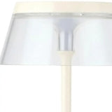 11" White Geometric Modern Industrial Battery Operated Desk Lamp - Homeroots - Flyclothing LLC