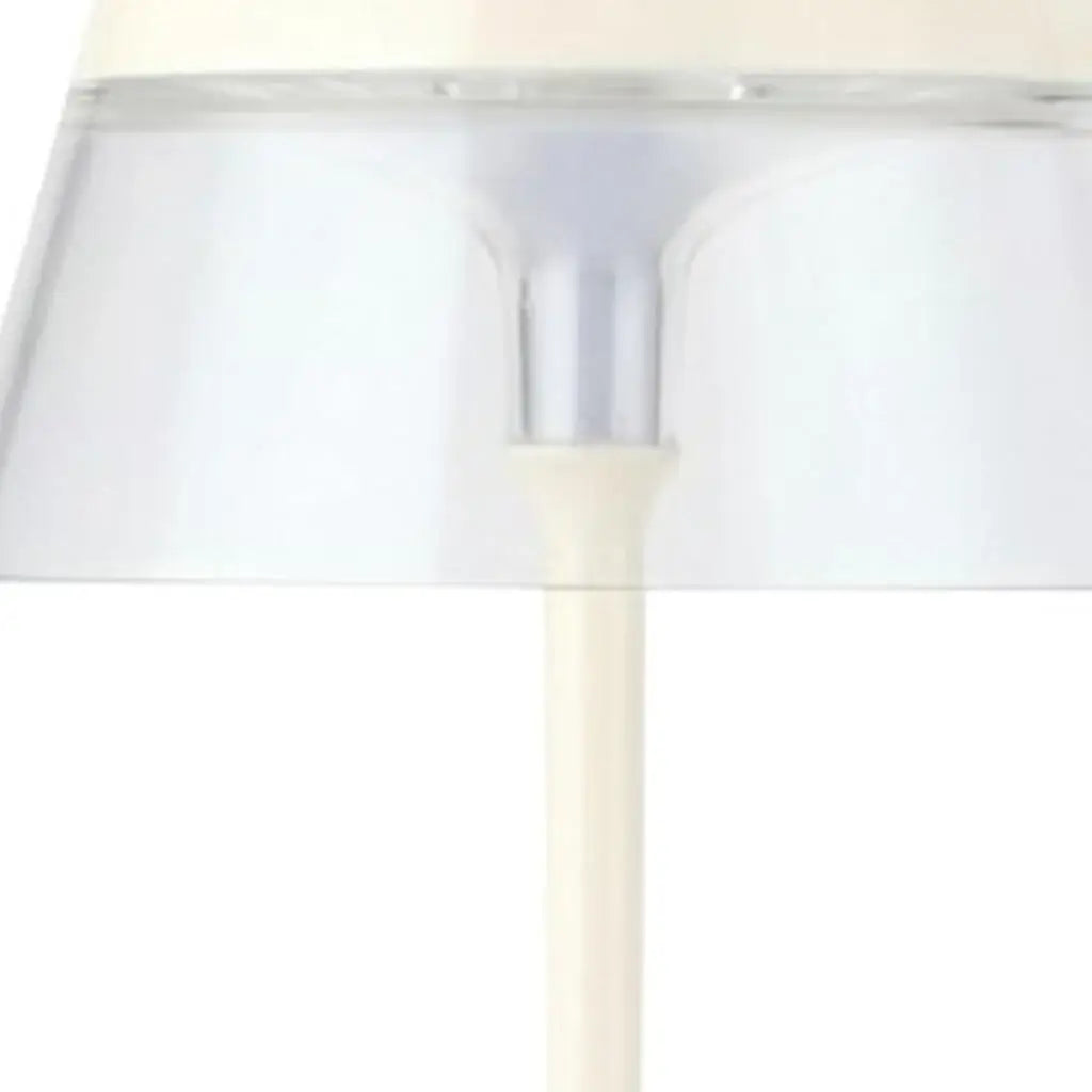 Set of Two 11" White Geometric USB Bedside Lamps With Novelty Shades - Homeroots - Flyclothing LLC