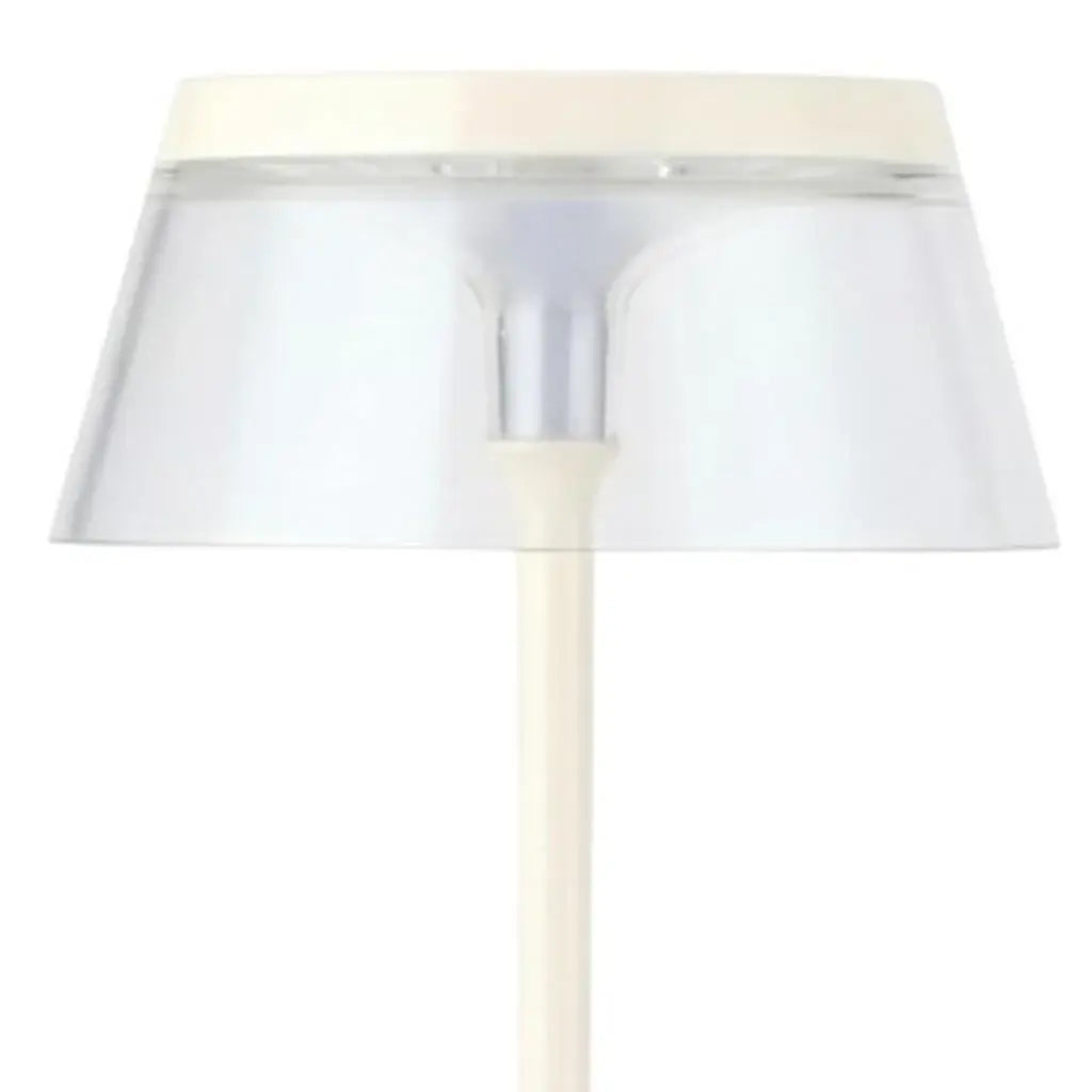 Set of Two 11" White Geometric USB Bedside Lamps With Novelty Shades - Homeroots - Flyclothing LLC