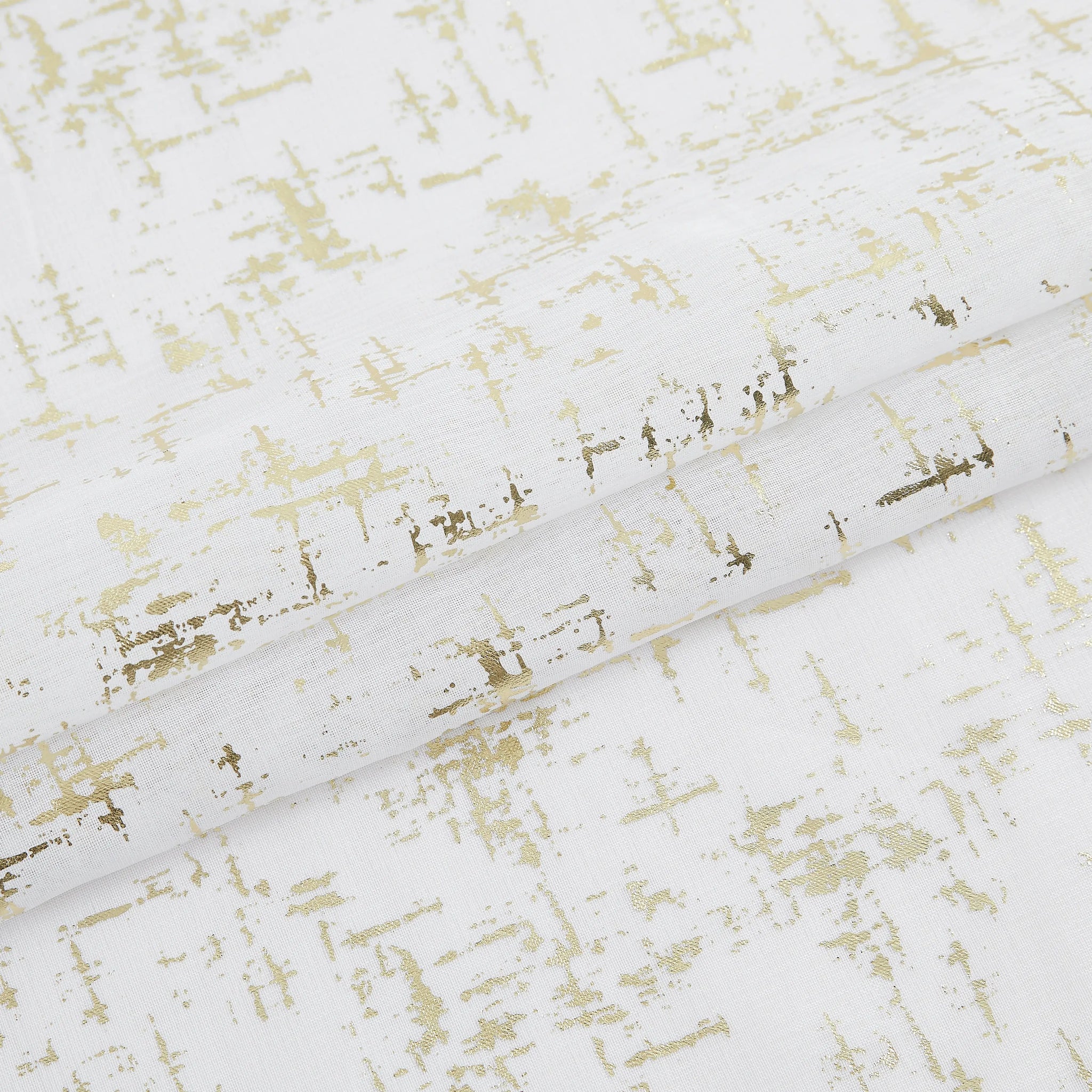 72" White And Gold Abstract Shower Curtain - Homeroots - Flyclothing LLC