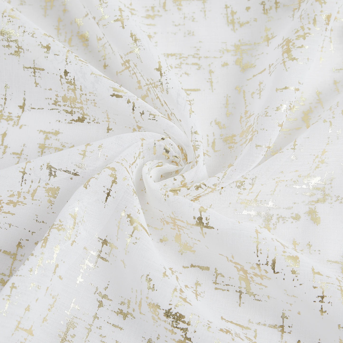72" White And Gold Abstract Shower Curtain - Homeroots - Flyclothing LLC
