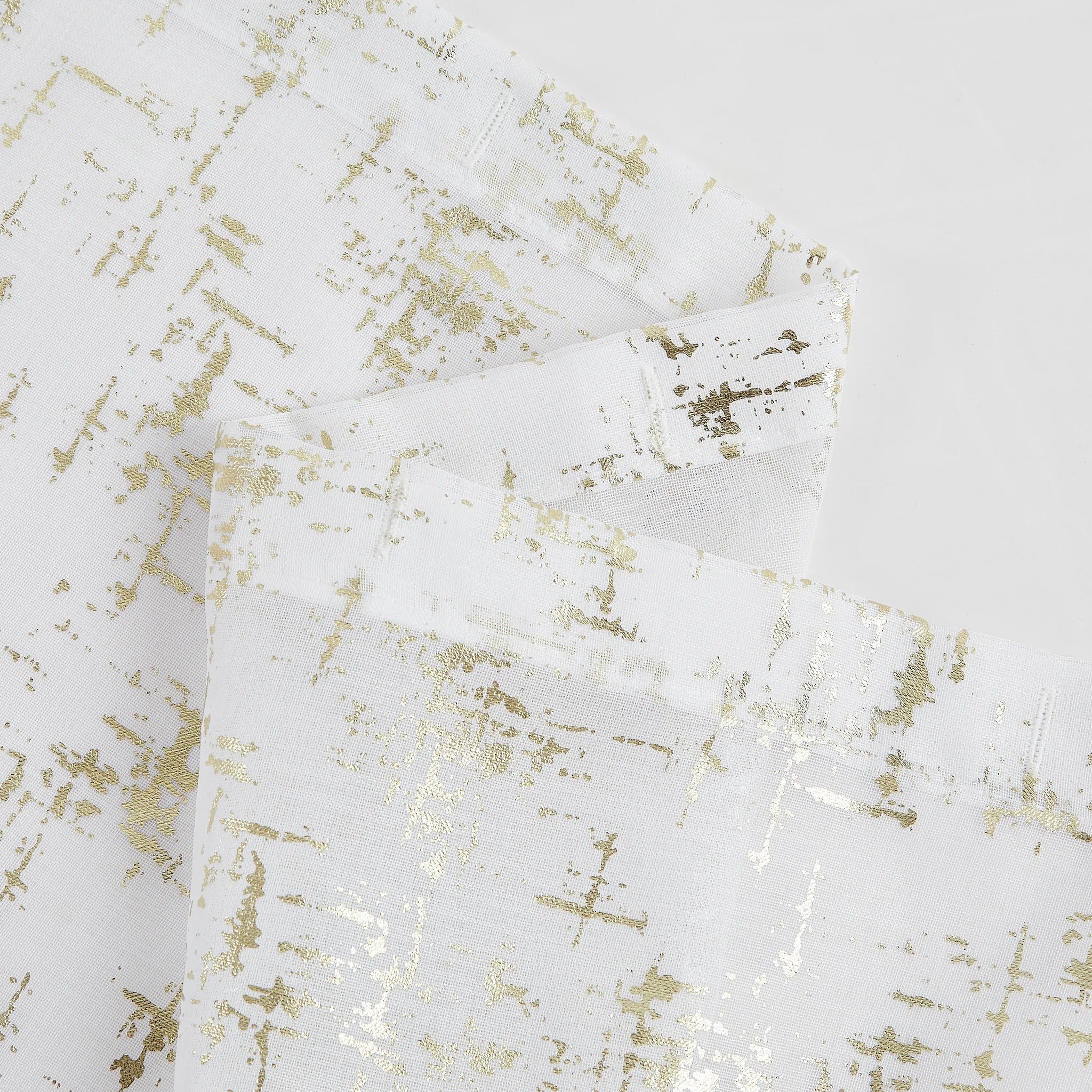 72" White And Gold Abstract Shower Curtain - Homeroots - Flyclothing LLC