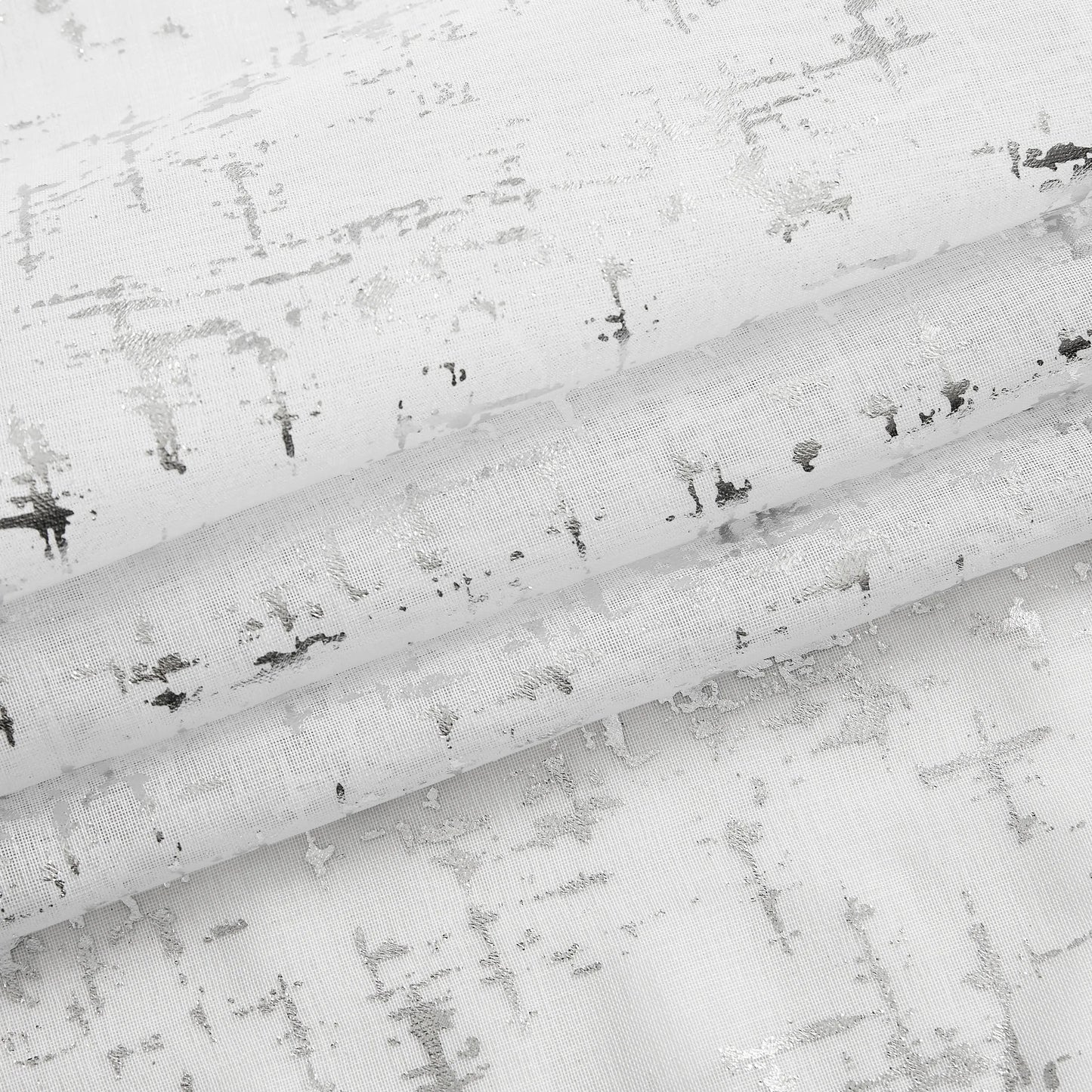 72" White And Silver Abstract Shower Curtain - Homeroots - Flyclothing LLC