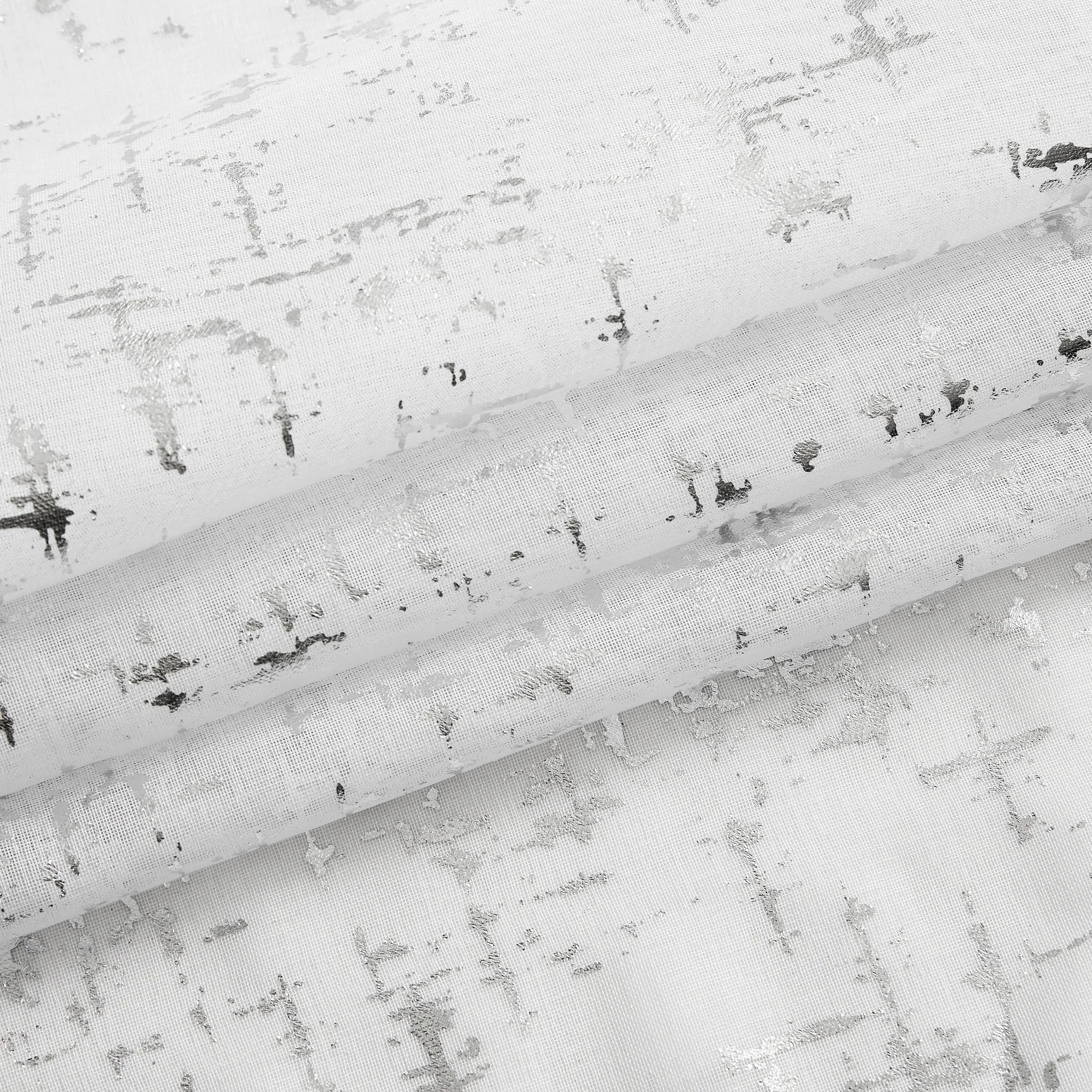 72" White And Silver Abstract Shower Curtain - Homeroots - Flyclothing LLC