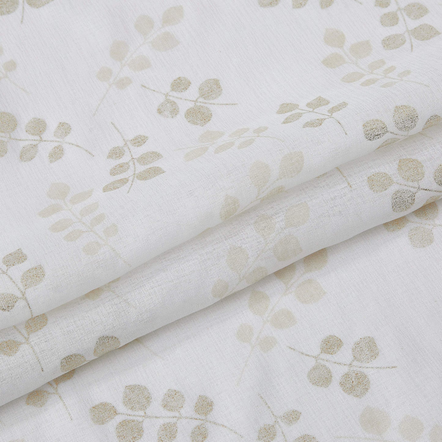 72" White And Gold Floral Shower Curtain - Homeroots - Flyclothing LLC