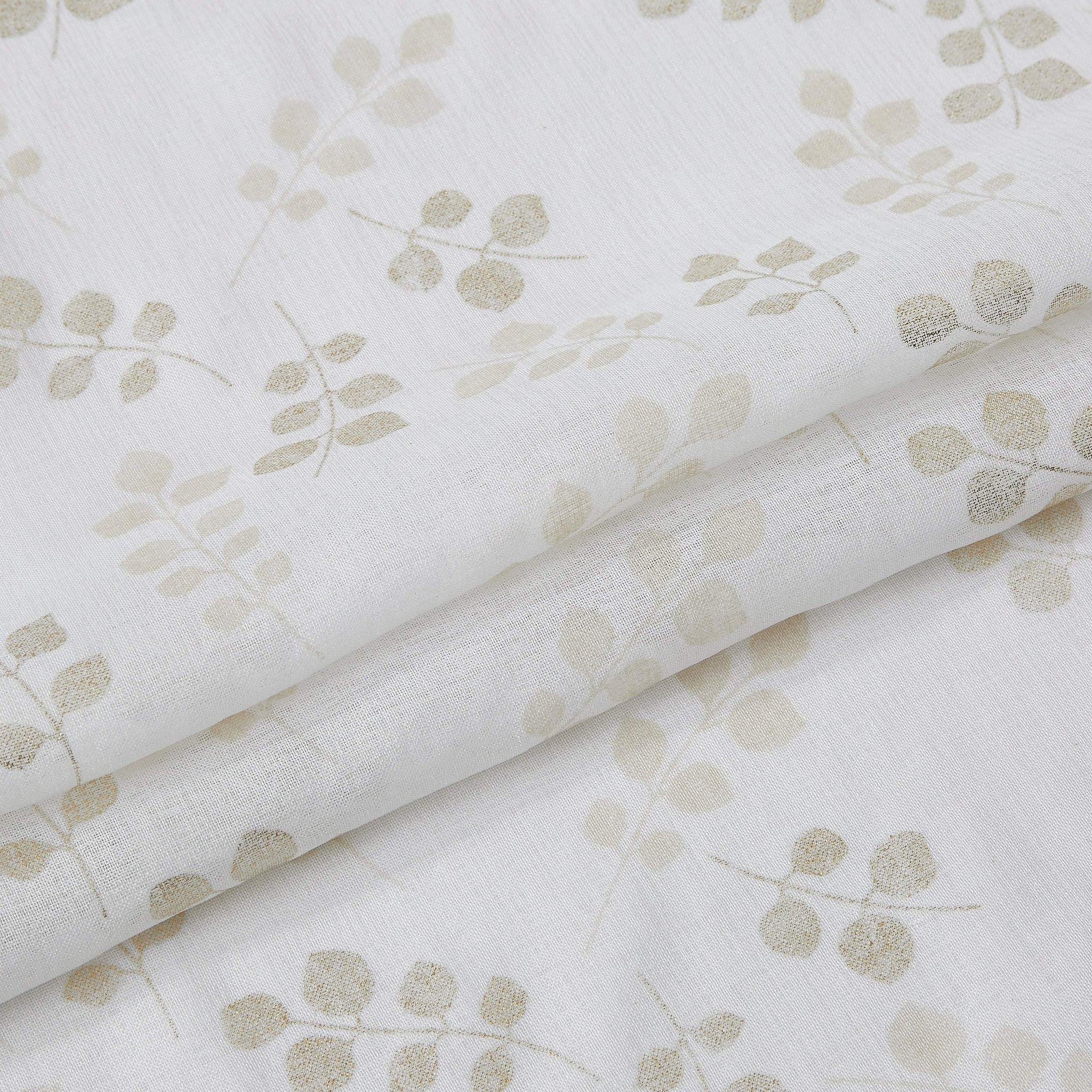 72" White And Gold Floral Shower Curtain - Homeroots - Flyclothing LLC