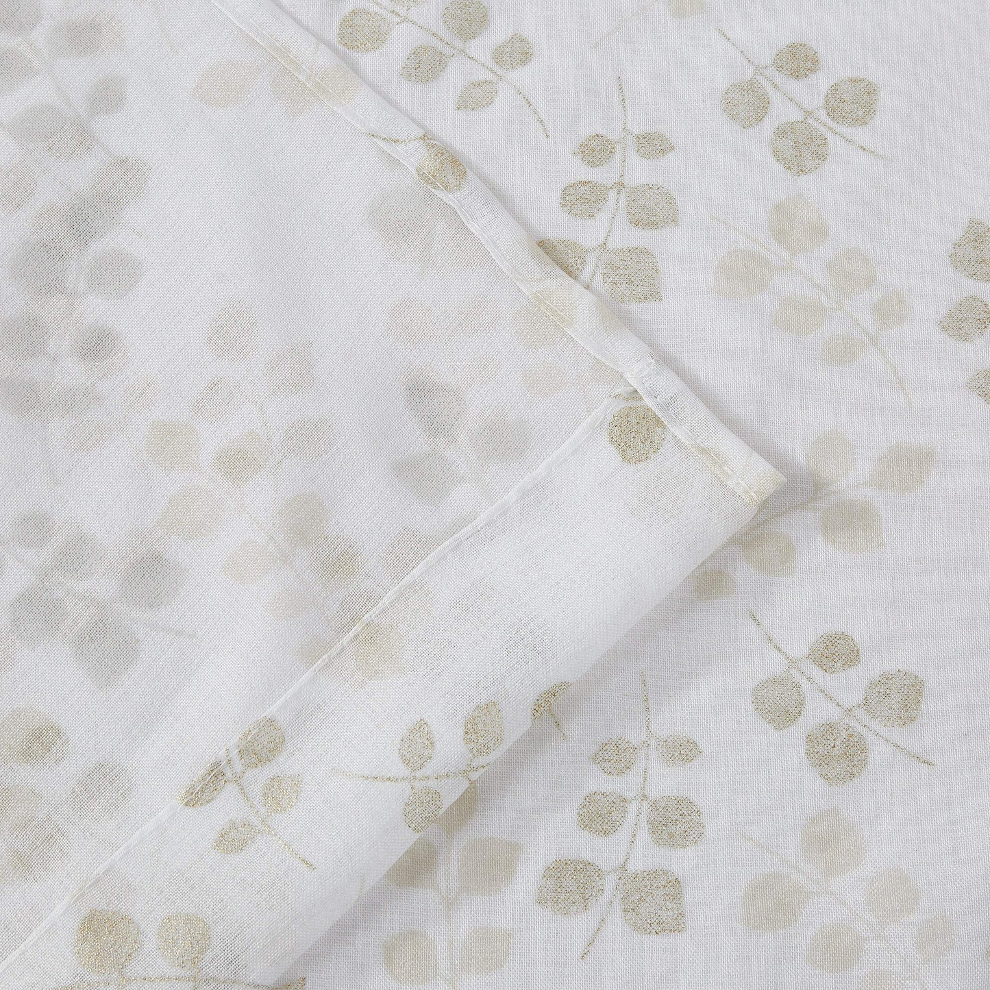 72" White And Gold Floral Shower Curtain - Homeroots - Flyclothing LLC