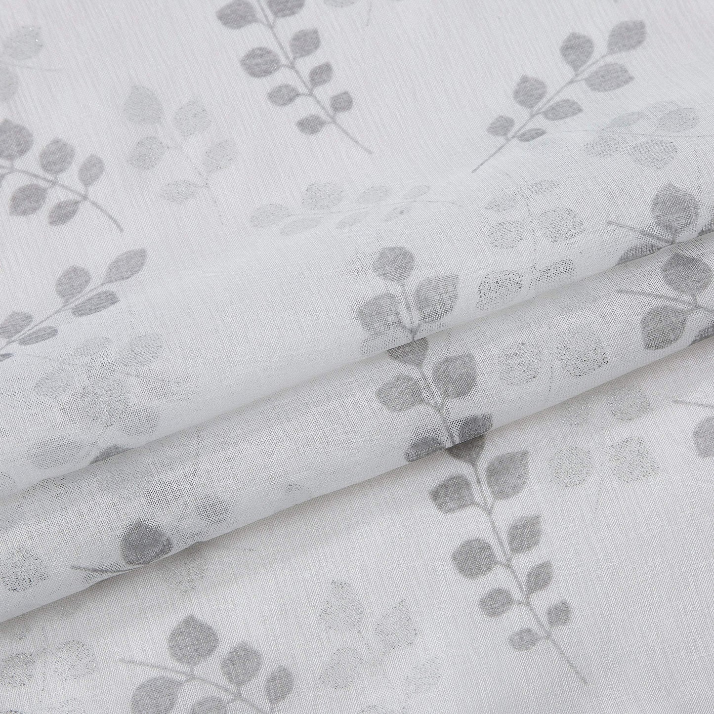 72" White And Silver Floral Shower Curtain - Homeroots - Flyclothing LLC