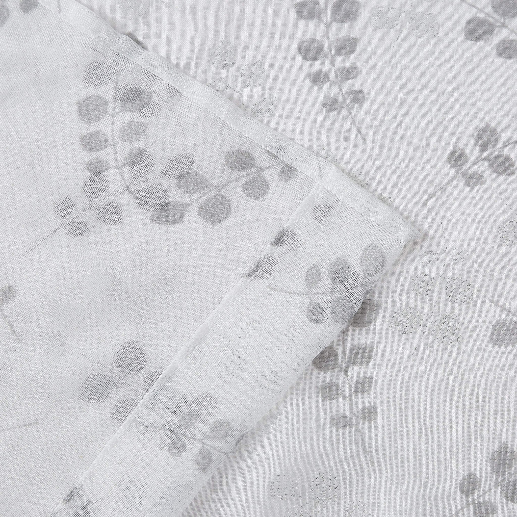 72" White And Silver Floral Shower Curtain - Homeroots - Flyclothing LLC