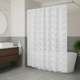 72" White And Silver Floral Shower Curtain - Homeroots - Flyclothing LLC