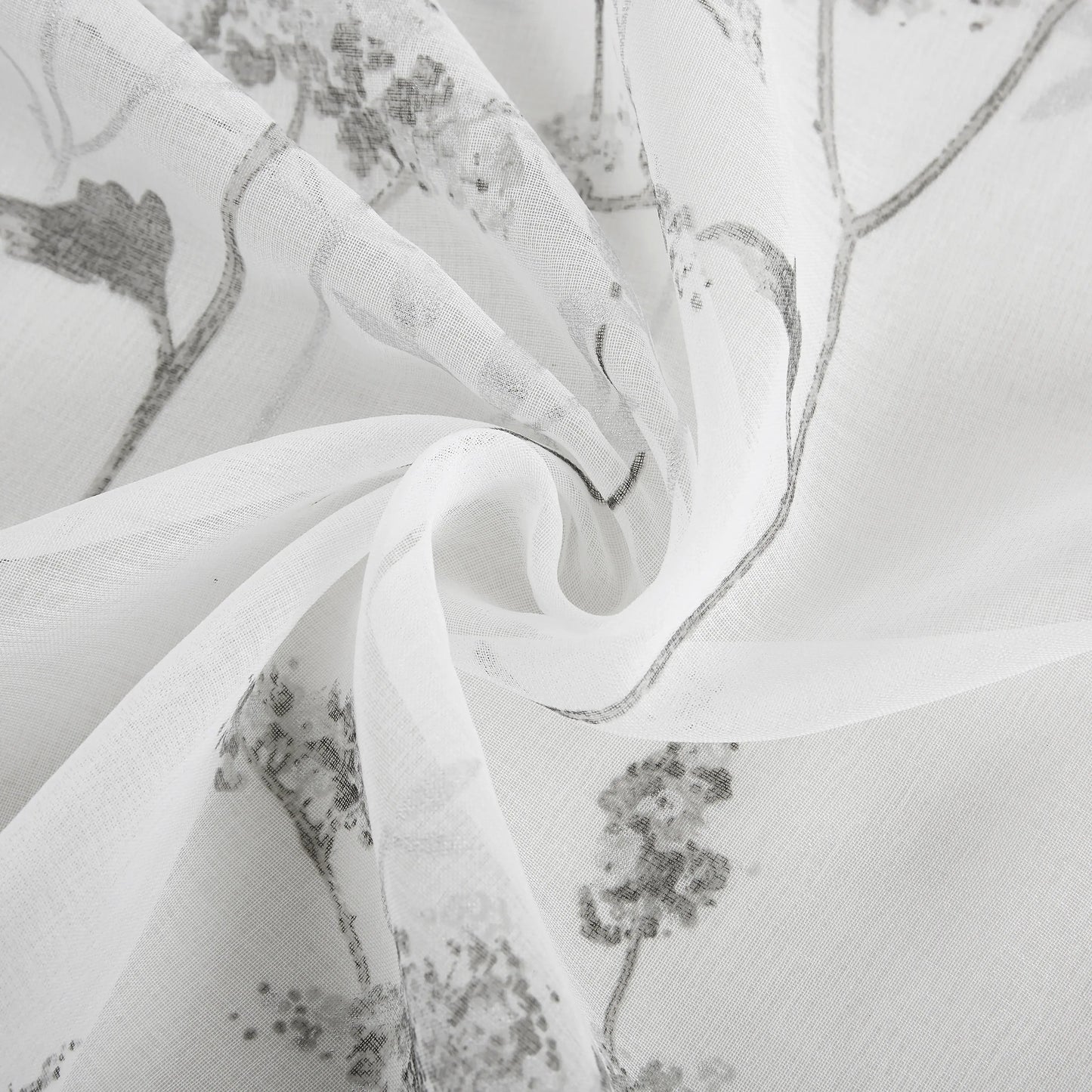 72" White And Gray Floral Shower Curtain - Homeroots - Flyclothing LLC