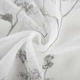 72" White And Gray Floral Shower Curtain - Homeroots - Flyclothing LLC
