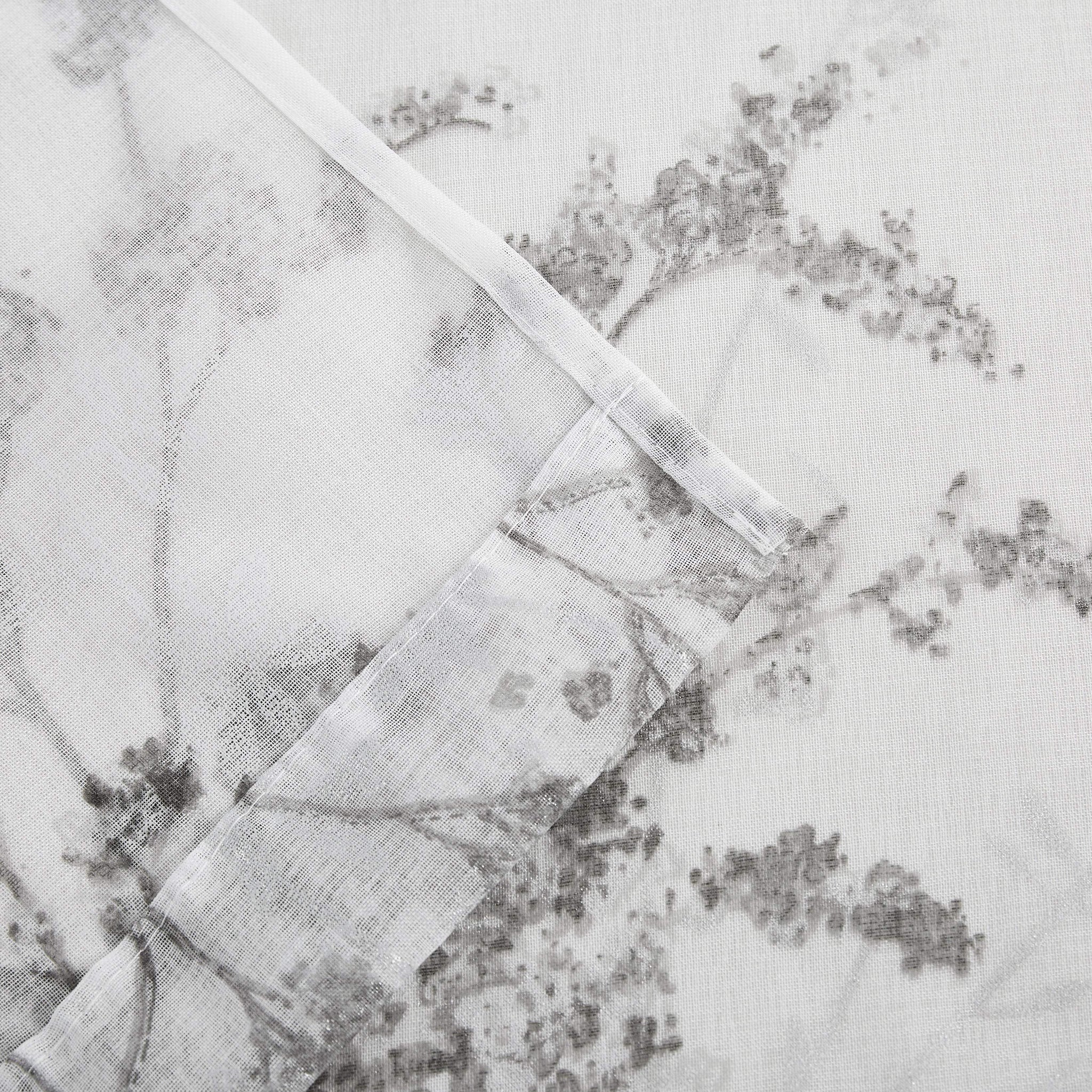 72" White And Gray Floral Shower Curtain - Homeroots - Flyclothing LLC