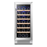 34" X 15" Silver Stainless Steel Single Compartment Wine Refrigerator - Homeroots - Flyclothing LLC