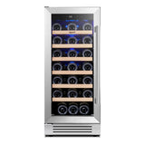 34" X 15" Silver Stainless Steel Single Compartment Wine Refrigerator - Homeroots - Flyclothing LLC