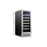 34" X 15" Silver Stainless Steel Single Compartment Wine Refrigerator - Homeroots - Flyclothing LLC